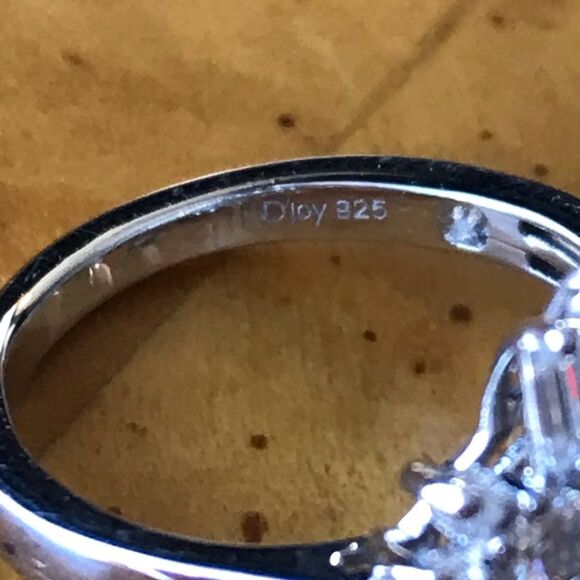 Natural Blue Star Sapphire Moissanite Sterling Silver Ring Size 6 - Picture 6 of 9